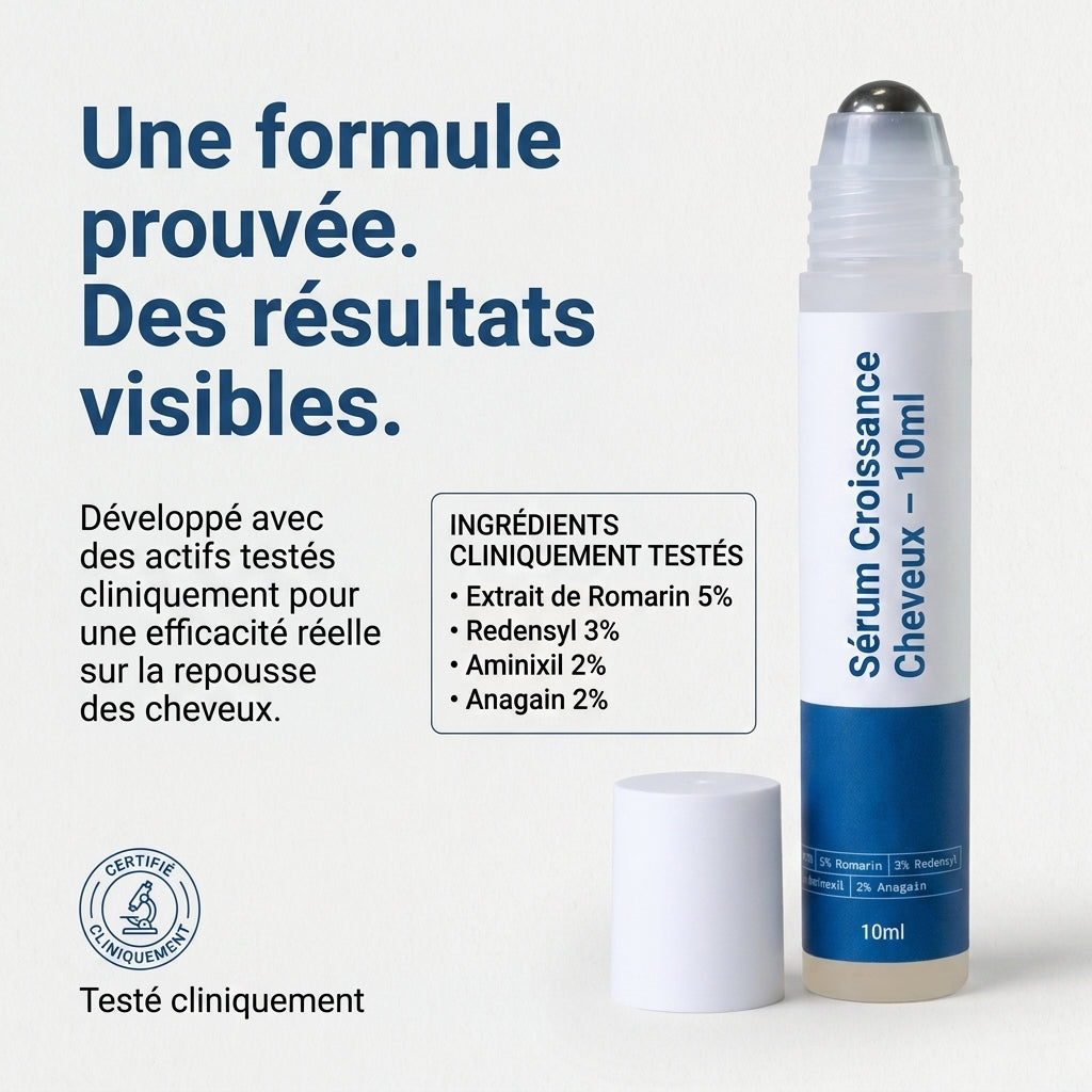 Sérum Repousse Cheveux Roll-on Naturel – Anti-Chute Homme & Femme